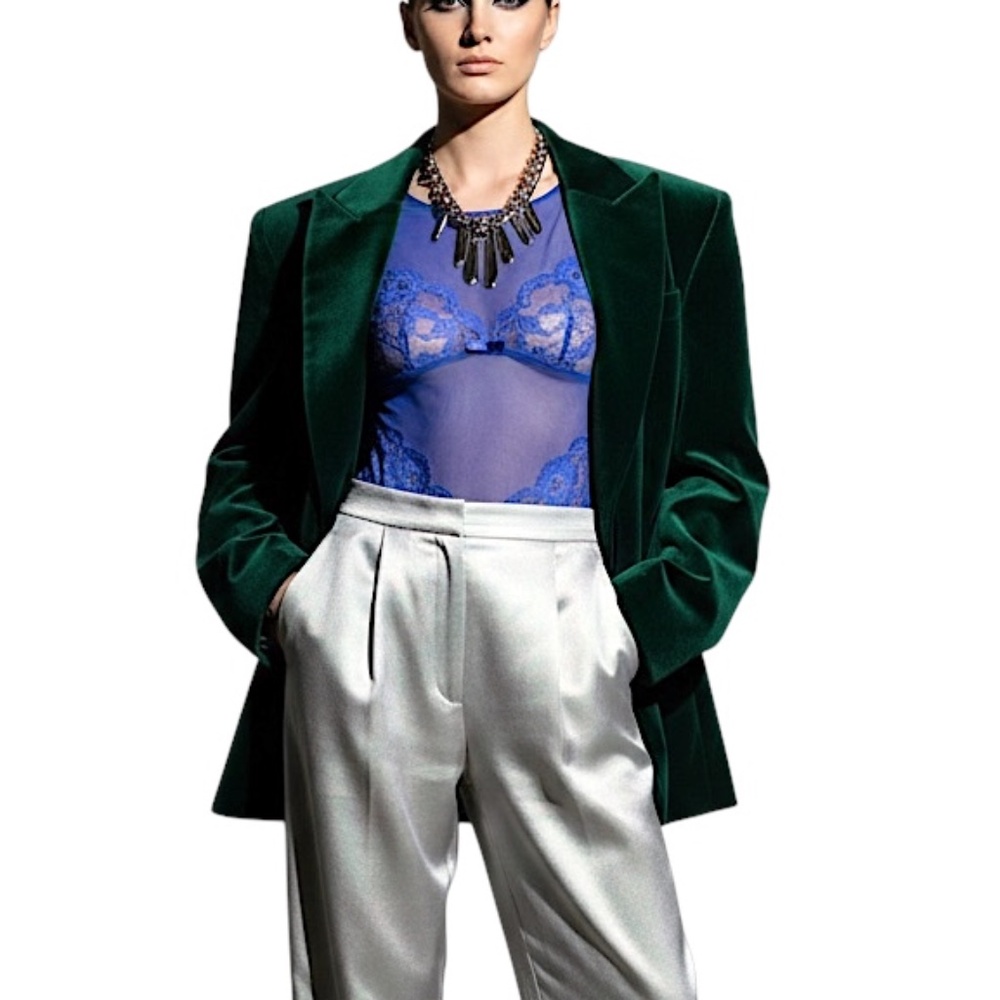 NWT 80s 90s Malizia La Perla Italian lace one piece sheer teddy bodysuit 34 / M - Picture 3 of 16